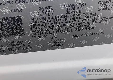 2020 GMC Terrain Awd Sle из США, поврежденный, VIN 3GKALTEV2LL297544